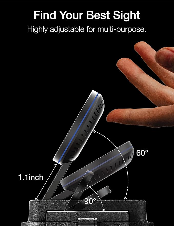 VogDUO 3 in 1 Wireless Magnetic Charger - Foldable Retractable 15W Charging Stand Genuine Leather Nightlight, Compatible with iPhone 16/17, AirPods Pro 3, Apple Watch (Black)