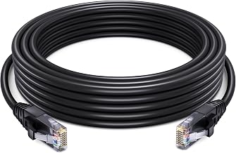 Maximm Cat6 Outdoor Ethernet Cable 50 Ft, Waterproof, UV Resistant, Black