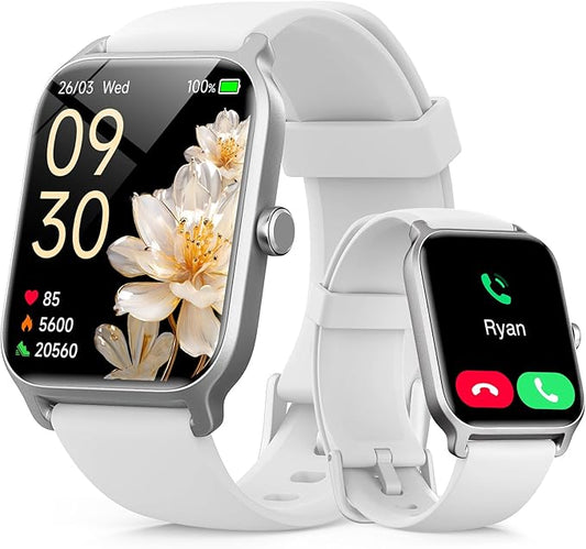 Tensky Smart Watch for Women/Men, 1.85'' HD Touchscreen Smartwatch for Android/iPhone/Samsung/(Bluetooth Call), Alexa Built-in, 100+ Sport Modes Fitness Digital Tracker, Sleep/Heart Rate/SpO2 Monitor