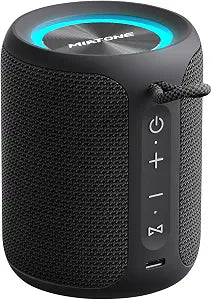 MIATONE Rush M - 20W Bluetooth Speaker IP67 Waterproof Speaker with Deep Bass, Portable Speakers for Beach Camping Accessories, Gifts for Men Fathers Him (Black)