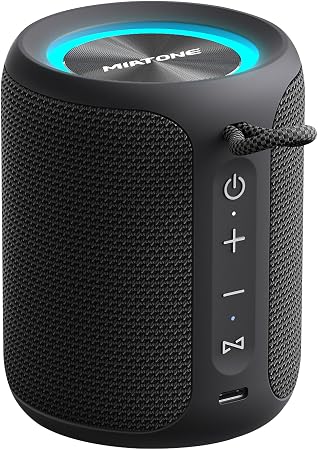 MIATONE Rush M - 20W Bluetooth Speaker IP67 Waterproof Speaker with Deep Bass, Portable Speakers for Beach Camping Accessories, Gifts for Men Fathers Him (Black)