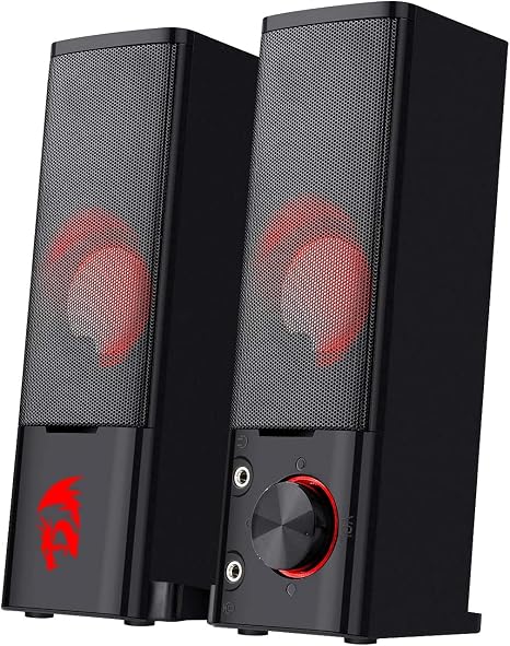 Redragon GS550 PC Gaming Speakers 2.0 Channel Stereo Enhanced Sound, Black