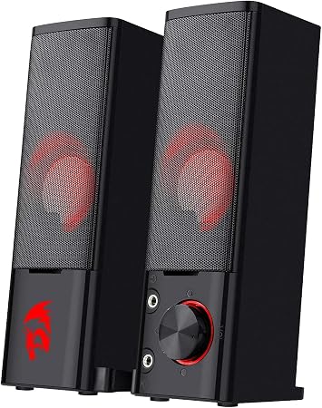 Redragon GS550 PC Gaming Speakers 2.0 Channel Stereo Enhanced Sound, Black