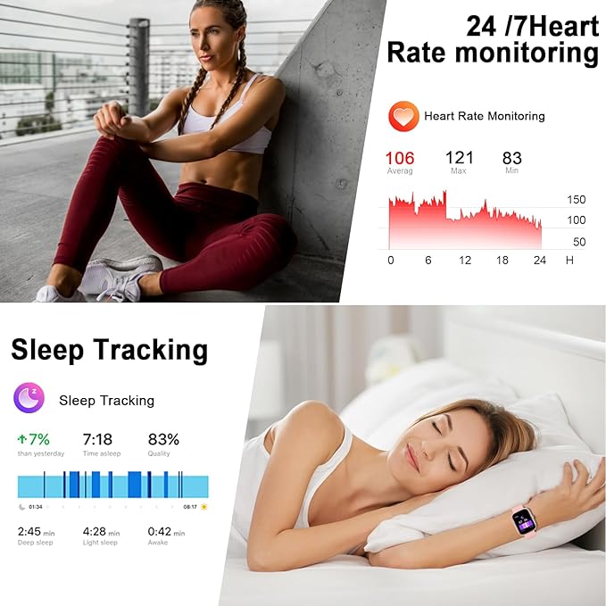 Smart Watch for Women (Answer/Make Call), 1.91"HD Smartwatch with Heart Rate/Sleep Monitor/Pedometer/Calories, 2026 Fitness Watch 110+ Sport Modes IP68 Waterproof Activity Tracker for Android iOS Pink