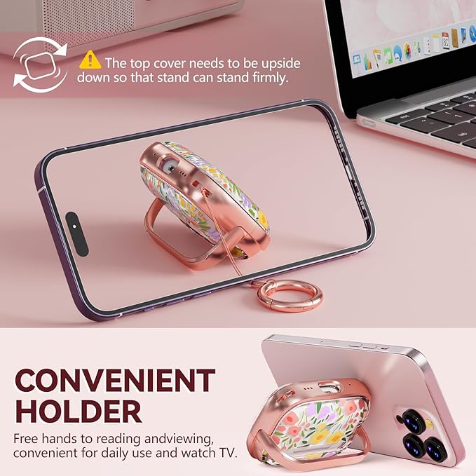 Inesore for AirPods Pro 3 Case 2025 with Lock, Floral Cute AirPod Pro 3 Generation Case for Women Girly with Cleaner Kit and Keychain-Seven Color Flower