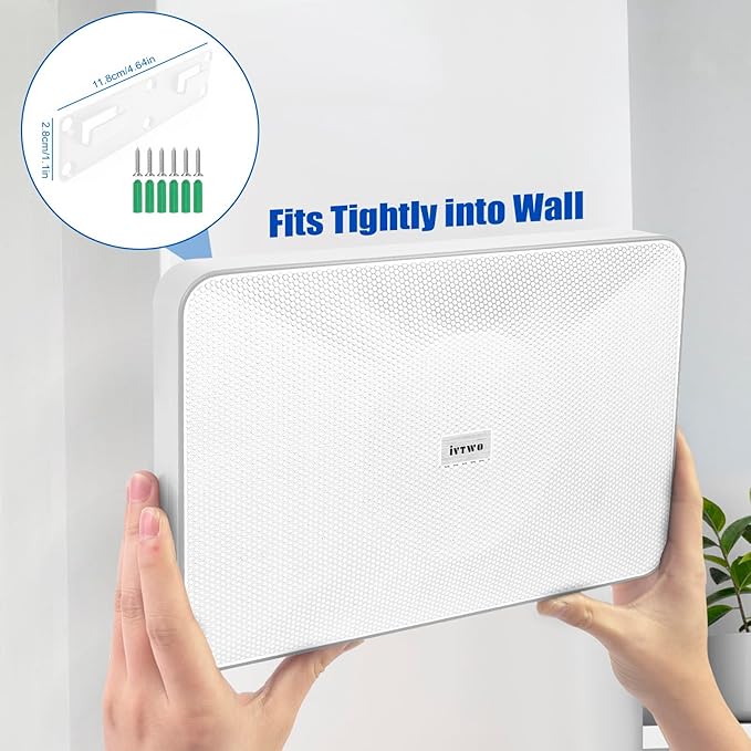 Bluetooth Speaker White 60W, with AUX3.5mm/USB Port for PC and TV, Speaker Can be Hung on The Wall, Suitable for Small Stores (Bluetooth Code/Pin:9898)