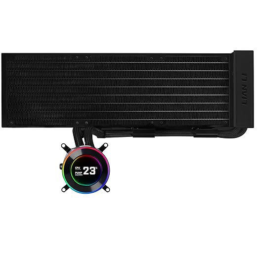 Lian Li Hydroshift II-C 360 Liquid CPU Cooler - Flexible Slide-Tube Clamp Coolant Pathway - 2.1??IPS LCD Screen - 3 Control Mode - Fits Most PC Fans - LGA 1851/1700, AMD AM5/AM4 - Black (HS2LCD36B)