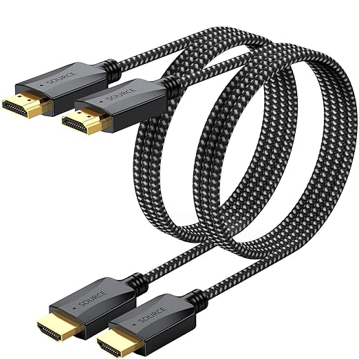 High Speed HDMI Cable 3FT, 2-Pack 4K HDMI to HDMI Cable (4K@60Hz, 2K@165/144/120Hz) with 3D, HDR, ARC, HDCP 2.2 for Computer, Monitor, TV, PS4/5,KVM,Docking Station, HDMI Spliiter Swither,Game Monitor