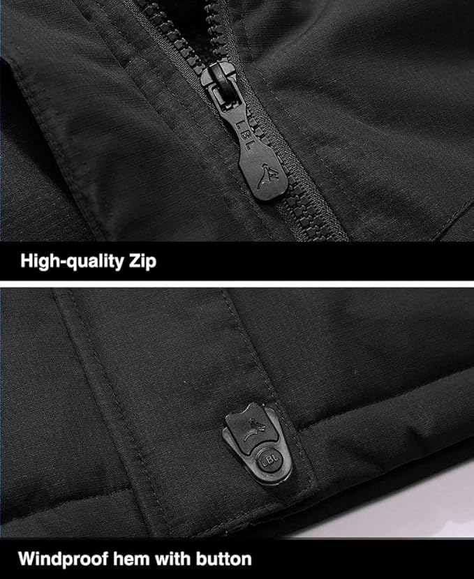 MAGCOMSEN Men's Winter Coats Water Resistant Ski Snow Jacket Warm Fleece Jacket Parka Raincoats With Hood Multi-Pockets