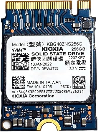 Toshiba(Kioxia) 256GB PCIe NVMe 2230 SSD (KBG40ZNS256G) (OEM), 30mm