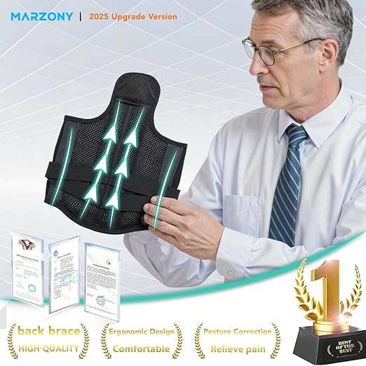 Back Brace Posture Corrector for Women and Men, Upgraded Breathable Full Back Support, Comfortable Shoulder Straightener, Pain Relief for Upper/Lower Back, Support for Scoliosis, Hunchback, Thoracic Spine, (X-Large)