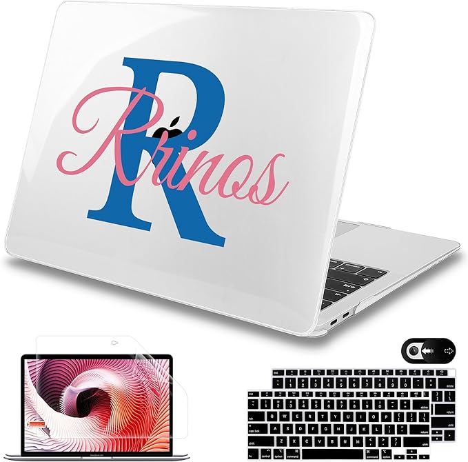 Mektron Customizable Name for MacBook Air 13 inch Case 2021-2018 Release A2337 M1 A2179 A1932, DIY Plastic Hard Shell Cover for MacBook Air 13 inch Retina Fits Touch ID
