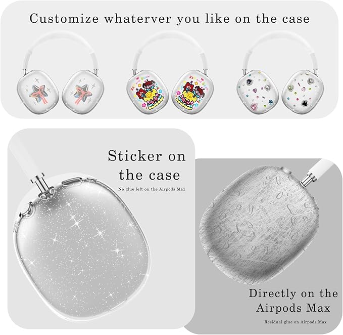 for AirPods Max case Cover,Anti-Scratch Ear Pad Case Cover/Ear Cups Cover/Headband Cover for AirPods Max. Clear Soft TPU and Silicone,Skin Scratch Proof.