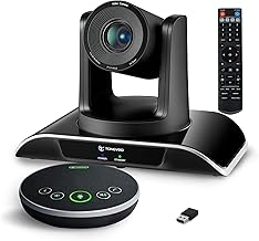 TONGVEO All-in-One Conference Room Video Camera System Al Auto-Tracking HD1080P 60fps 3X Optical Zoom USB3.0 HDMI PTZ Camera and Bluetooth Conference Speakerphone with Microphones - Image 1