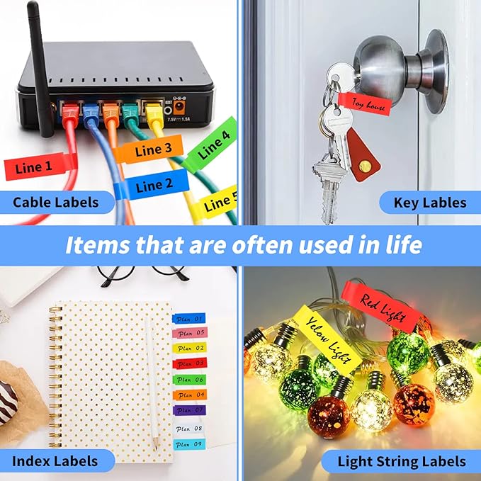 540 Cable Labels Management, Waterproof and Durable, 9 Colors & 2 Sheets, Cord Organizer Tags for Electronics, Charger Cable Organizer, Ethernet, Wire Markers