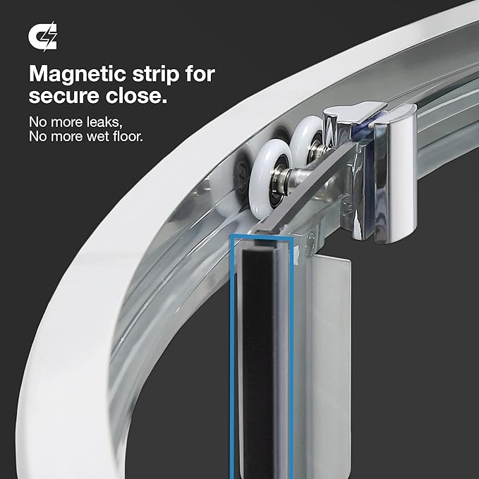 OVE Decors Breeze 36 in. Corner Shower Clear Sliding Door with Walls and Base in Chrome Finish
