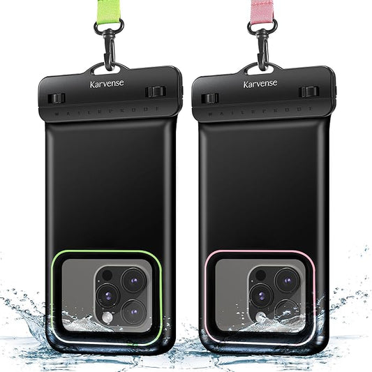 Waterproof Phone Pouch Case Floating, Waterproof Cell Phone Lanyard Bag/Holder for iPhone, Samsung Galaxy, Pixel, Universal Dry Bag for Travel, Beach, Shower, Pool, Kayaking,Snorkeling-2 Pack