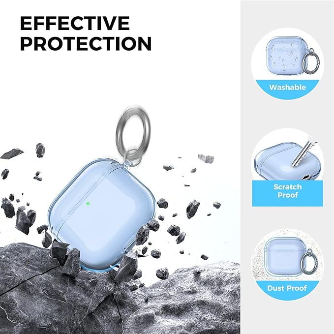 AhaStyle Clear Airpods 4 Case Cover with Cleaning Kit [Anti-Yellowing] Soft TPU Protective Covers Skin Designed for Apple AirPods 4th Generation 2024 Support USB-C Charging Case and Wireless Charging
