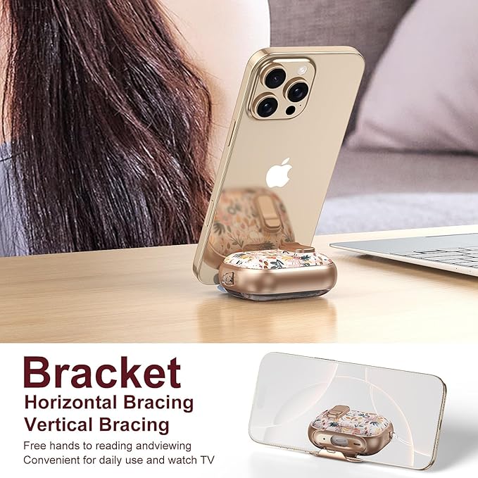Trendy Case Compatible with AirPods Pro 3 2025,Shockproof Cover for AirPods Pro 3rd Gen with 2-in-1 Phone Stand,Safety Lock Catch,Wireless Charging,Cute Cartoon Dog Painted Gift for Girls Women