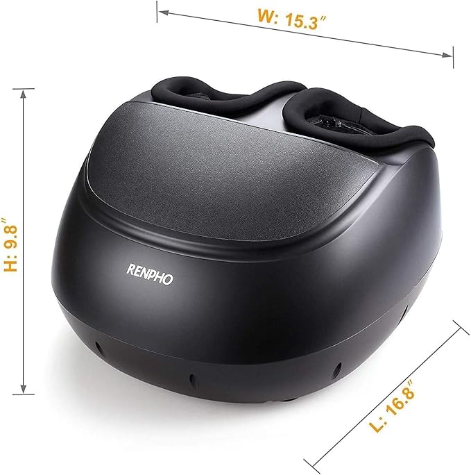 RENPHO Foot Massager Machine with Heat [2026 Upgraded], Shiatsu Foot Massager for Plantar Fasciitis, Christmas Gifts for Women, Cordless Control, FSA Eligible HSA Store Eligible, Up to Size 13, BK