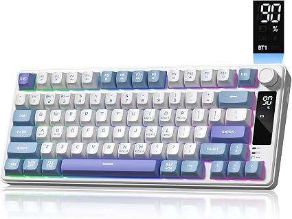 Womier DK75 75% Wireless Gaming Keyboard, Creamy Computer Keyboards, Blue
