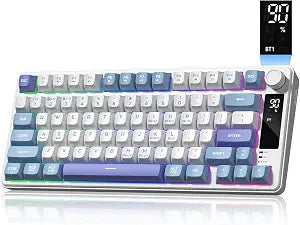 Womier DK75 75% Wireless Gaming Keyboard, Creamy Computer Keyboards, Blue