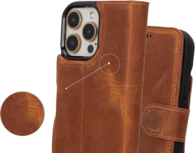 BLACKBROOK Leather Wallet Case for iPhone 16 Pro Max, Carter Premium Leather Magnetic 2-in-1 Wallet Set, Ready for MagSafe, RFID Protection, 4 Card Slots & ID Pocket, Compatible with iPhone 16 Pro Max