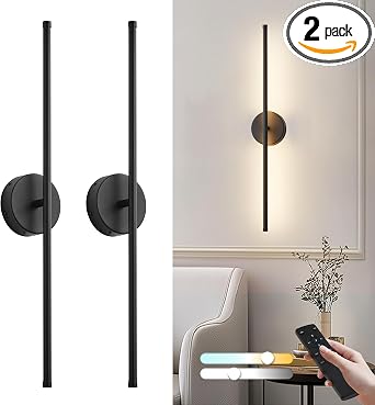 KARTOOSH Removable Battery Operated Wall Sconces Set of Two
