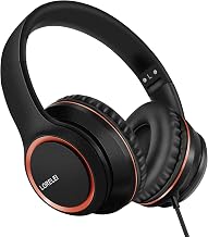 LORELEI X8 Over-Ear Wired Headphones with Microphone with 1.45m-Tangle-Free Nylon Line&3.5mm Plug,Lightweight Foldable & Portable Headphones for Smartphone,Tablet,Computer,Mp3/4(Space Black) - Image 1