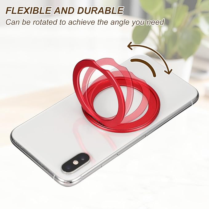 PATIKIL 2Pcs Phone Ring Holder, Metal 360 Rotation Magnetic Phone Grip Holder Stand with Adhesive Backing Smartphone Finger Grip Kickstand for Tablet Case Car Mount Accessory, Gray