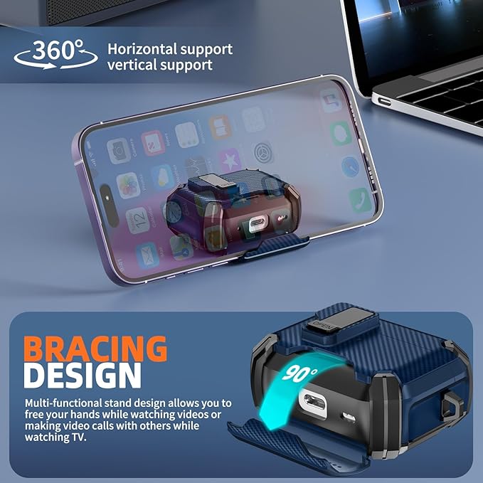 Inesore for AirPods Pro 3 Case (2025) with Phone Stand & Cleaning Kit,Compatible with Magsafe,Magnetic Automatic Lock Cover for AirPods Pro 3rd Generation
