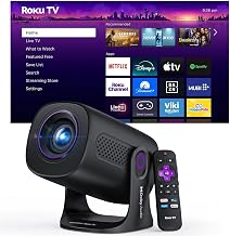 HAPPRUN Roku TV Smart Mini Projector with WiFi and Bluetooth for Portable - Image 1
