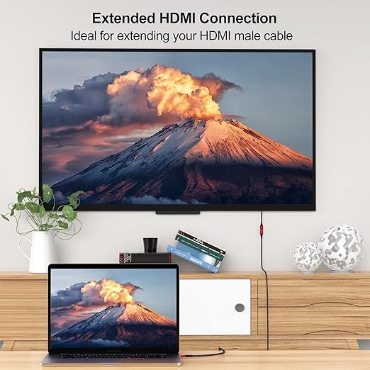 HDMI Extender 8K HDMI Extension Cable 1.5FT 5-Pack, HDMI 2.1 Male to Female Adapter Extension Cord 8K@60Hz, 4K@120Hz, 2K,3D,HDR Compatible with Roku TV Stick, HDTV, PS5/PS4, Laptop, Monitor, Projector