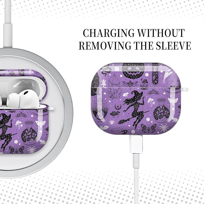 for AirPods Pro 3 Case, Compatible with AirPods Pro 3rd Generation Case (2025), Shockproof Protective Cover with Golden Carabine (Purple Pumpkin cat)