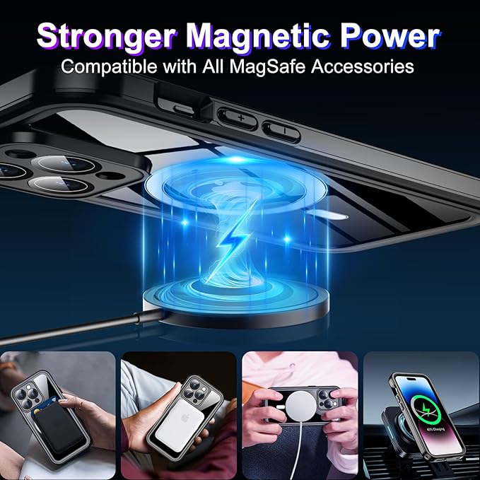 Red2Fire 2025 New Designed for iPhone 14 Pro Max Case Waterproof, [Compatible with MagSafe][Full Body Shockproof][IP68 Underwater][Dustproof][Dropproof] Phone Case 6.7"