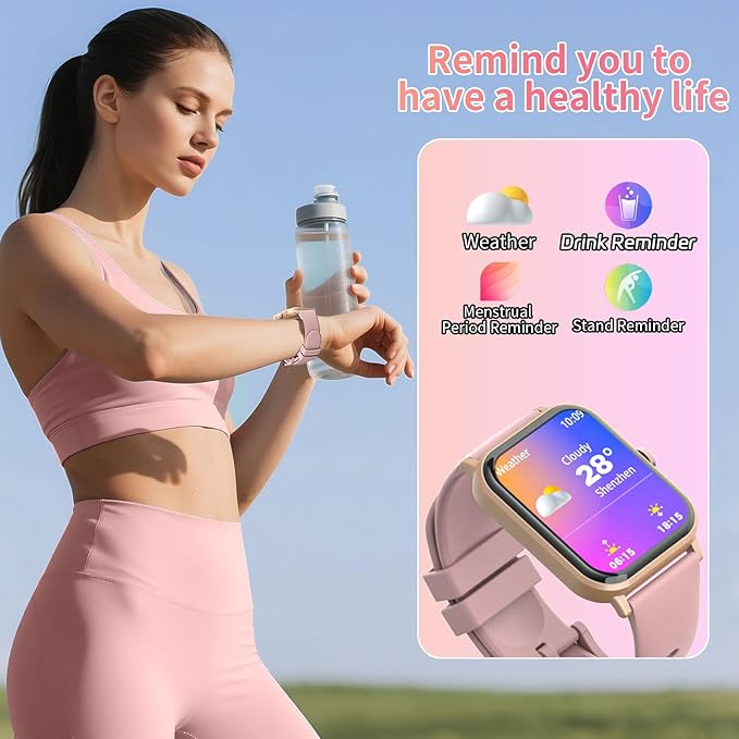 Smart Watch for Men Women with Calling, 1.83" Fitness Tracker with Heart Rate/Sleep Monitor, Step Tracker, New Gen Fitness Watch with 120+ Sports Modes, IP68 Waterproof Smartwatch for Android/iOS Pink