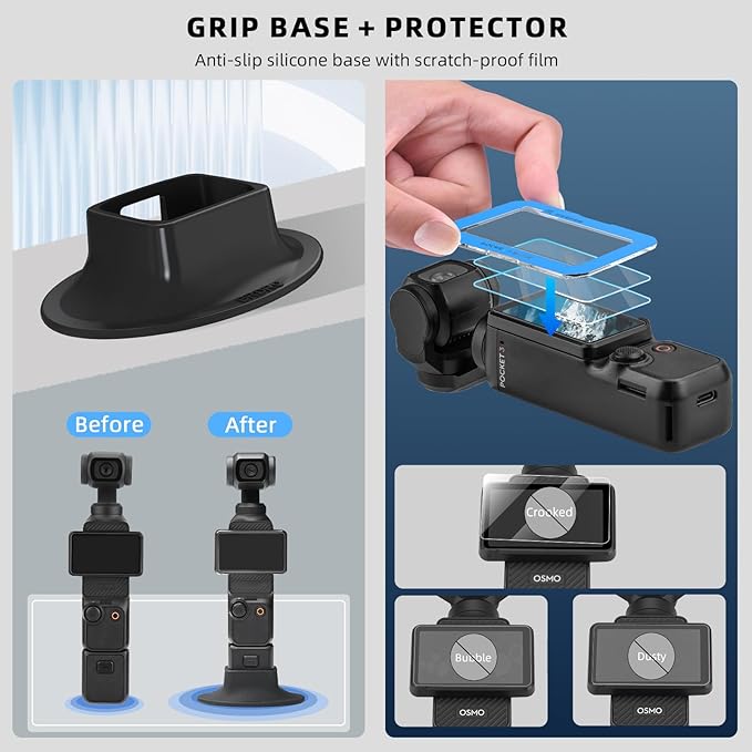 BRDRC Pocket 3 Magnetic Mount & 22 in 1 Accessories Kit, MagSafe Phone Holder with Hard Case, Suction Car Mount, Tripod, Selfie Stick, Screen Protector for DJI OSMO Pocket 3 Creator Combo