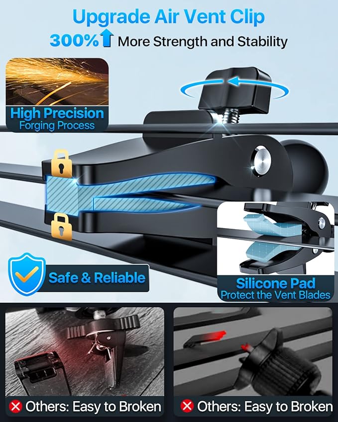 HTU 【98+LBS Strongest Suction & Military-Grade】 2025 Ultimate Car Phone Mount【Patent & Safety Certs】 Cell Phone Holder Truck Stand for Dashboard Windshield Vent for iPhone 17 Pro Max Samsung (Pink)