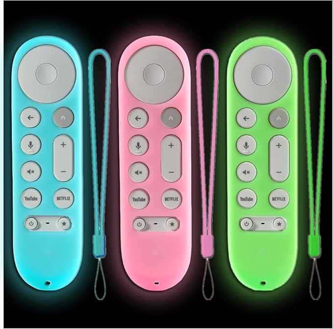 3Pack Gavyqier Protective Case for Google TV Streamer 4K Voice Search Remote 2024 Chromecast 4K Cover Glow in The Dark