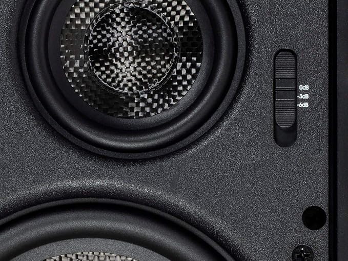 Monoprice 3-Way Carbon Fiber In-Wall Speakers - 6.5-Inch, Pair, With Magnetic Grille, Black - Alpha Series
