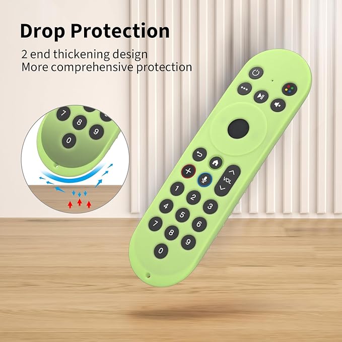 Hi Color Silicone Cover for XR100 Xfinity Xumo Stream Box Remote Cover Xumo Streaming Box Remote Case Shockproof Anti-Slip Silicone Sleeve with Lanyard (Glow Green)