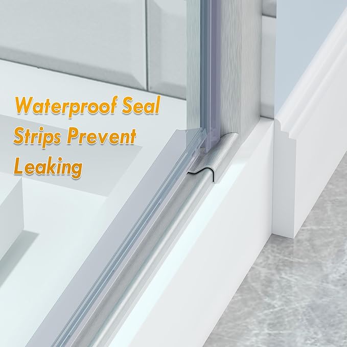 Frameless Pivot Shower Door 30.8-32" W X 72" H, 1/4" (6mm) Clear SGCC Tempered Glass, Hinged Pivot Swing Shower Door, Reversible Installation, Easy to Clean, Brushed Nickel