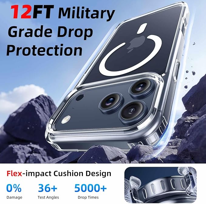 Magnetic for iPhone 17 Pro Clear Case with Pink Detachable Wallet, Compatible with MagSafe, Credit Card Holder with Slim Shockproof Protective Phone Cover