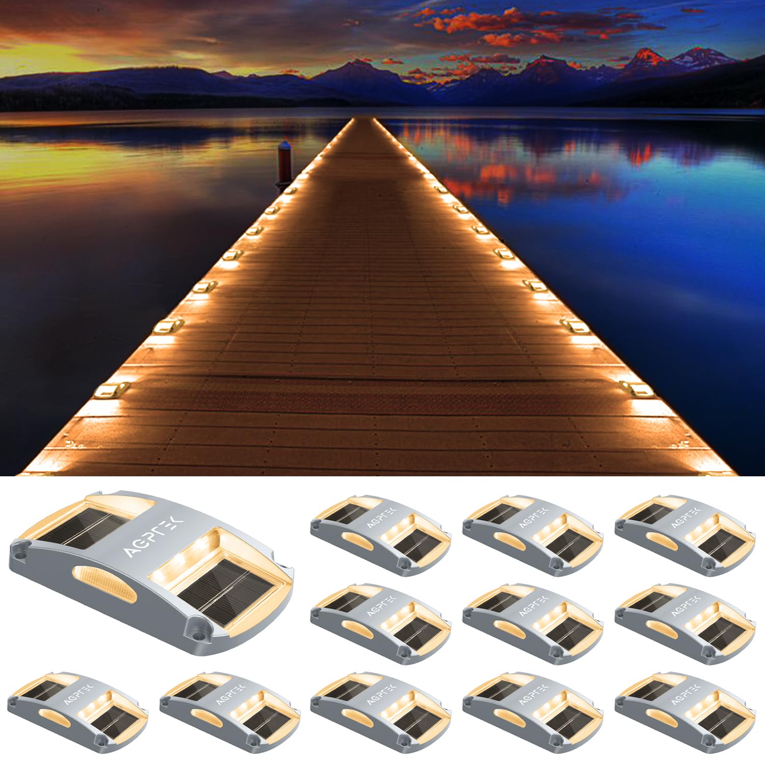 Solar Driveway Lights 12 Pack — Warm White Walkway Safety - Image 1