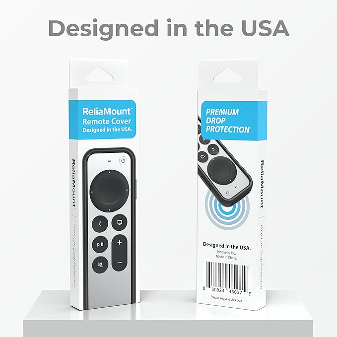 Case for Apple TV Remotes – Premium Drop Protection and Comfortable to Hold – Designed in USA (Premium Black with Soft Microfiber Lining)