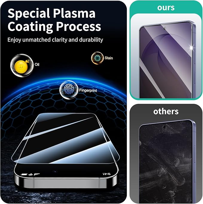 3+3-Pack, Privacy Screen Protector and Camera Lens Protector for Samsung Galaxy S26 Ultra, Anti-Spy Tempered Glass Film, Dark Private Black Protection, 9H Hardness, Anti-Scratch, Bubble Free