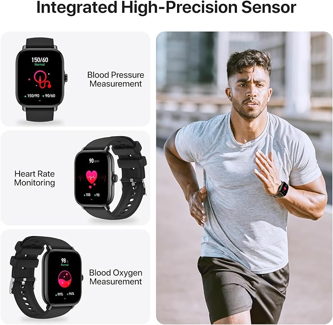 Smart Watch for Men Women (Answer/Make Calls/AI Voice Control) 1.91" for Android Phones iPhone Samsung Compatible IP68 Waterproof/Heart Rate/Sleep Tracker/116 Sport Modes.
