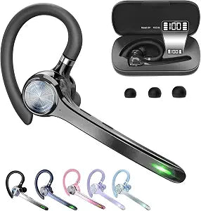 HEIBAS Bluetooth Headset, Wireless Earpiece with Mic for Work