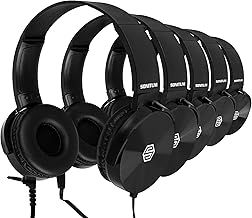 Classroom Headphones-Bulk 10-Pack, Student On Ear Color Varieties- Comfy Swivel Earphones for Library, School, Airplane, Kids-for Online Learning and Travel, HQ Stereo Sound 3.5mm Jack (Black) - Image 1