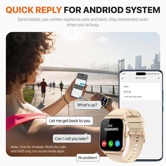 Smart Watch for Women Men,(Answer/Make Call) 1.83'' HD Fitness Activity Tracker Smartwatch for Android iPhone iOS Compatible,IP68 Waterproof Step Counter with Sleep Monitor (Modern, Gold, 1.83)